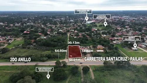 TERRENO SOBRE CARRTERA EN VENTA 2DO ANILLO DE COTOCA